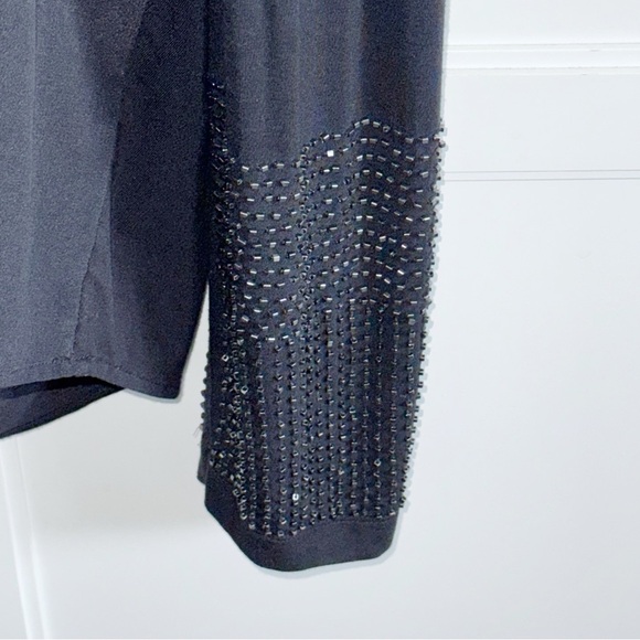 Elie Tahari Black Drapey Back Beaded Cuffs Sz XL - Picture 13 of 13